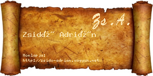 Zsidó Adrián névjegykártya
