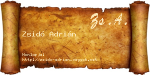 Zsidó Adrián névjegykártya